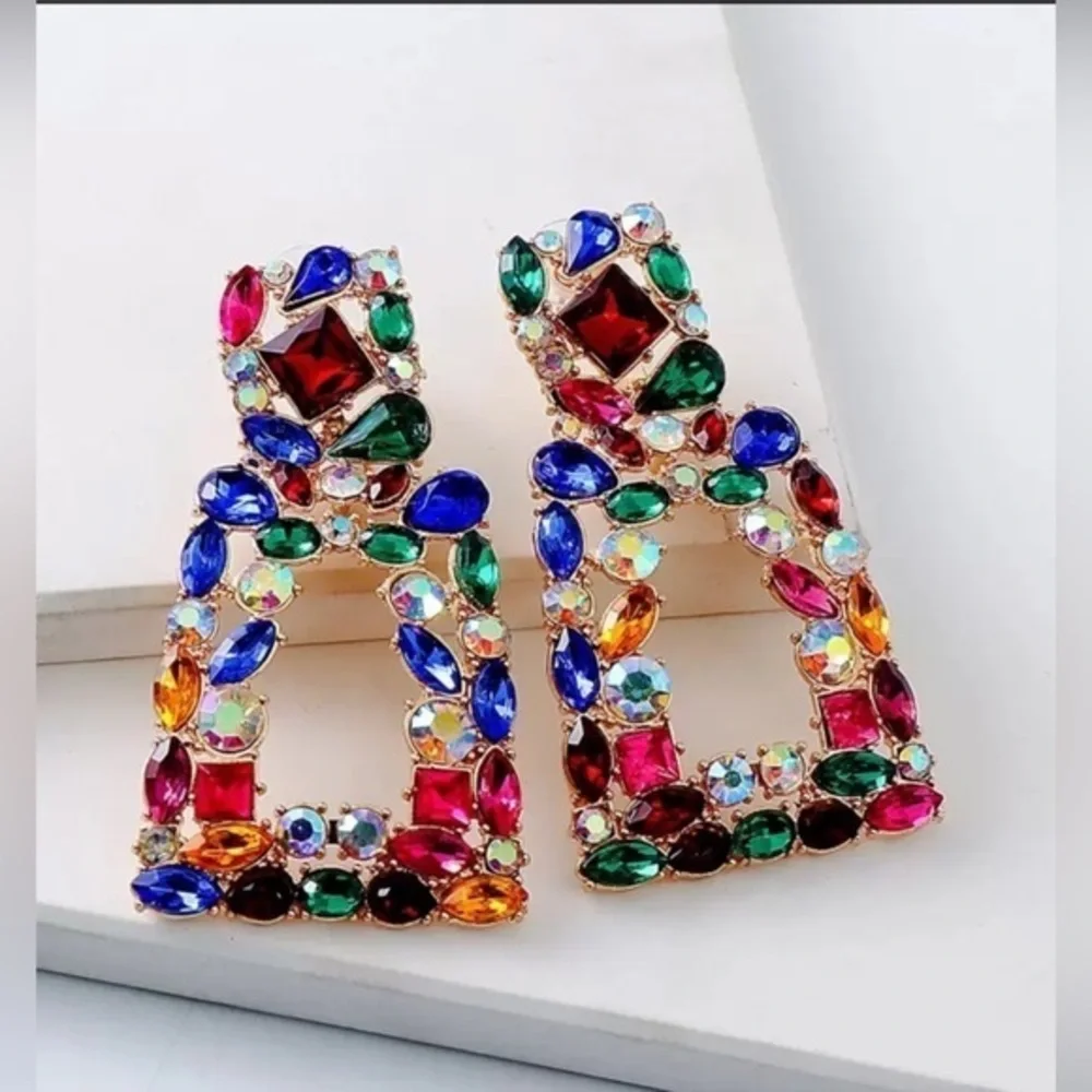 ✨NEW✨ Multicolor Gemstone Statement Earrings